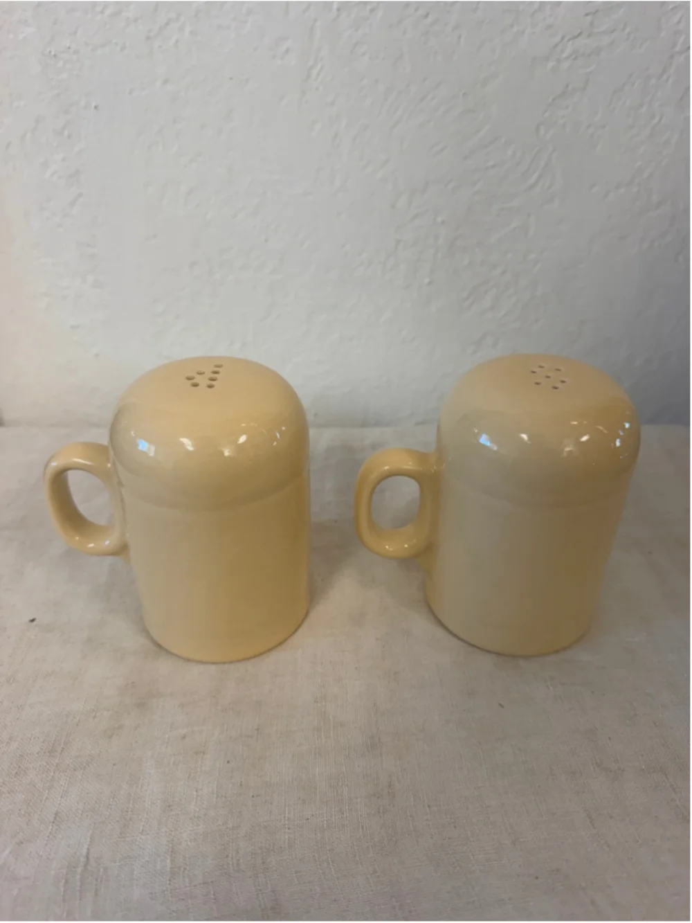 Fiesta Fiestaware Salt and Pepper Shakers Stovetop Rangetop Yellow Retired